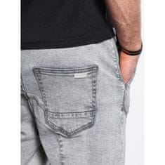 OMBRE Pánske džínsové kraťasy NELSON šedé MDN116266 XL