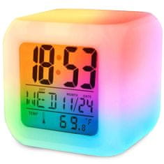 Volino LCD ura z budilko, koledarjem in termometrom Color RGB