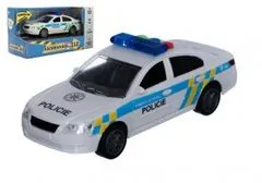 Teddies Policijski avto 15cm na baterije z zvokom z lučko na vztrajniku plastika