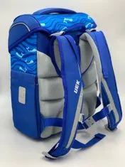 Klarion Ergonomska enobarvna šolska torba modre barve Big Eko No Plastic