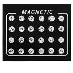 Troli Moderni komplet magnetnih uhanov s prozornimi kristali (perle, mini broška)