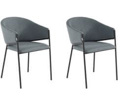 Danish Style Jedilni stoli Miriam (SET 2), tkanina, siva