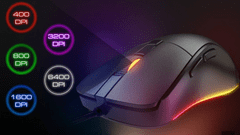 Cougar Surpassion EX gaming miška, PAW3309, 6400dpi, RGB, črna (CGR-WOMB-SEX)