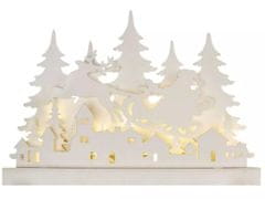 Emos 12 LED lesena dekoracija, božična vasica, 31 cm