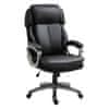 ergonomski pisarniški fotelj z naslonom za glavo, nastavljivo višino in zibanjem - črn