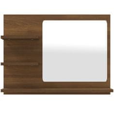 Greatstore Kopalniško ogledalo rjavi hrast 60x10,5x45 cm konstruiran les