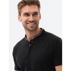 OMBRE Moška srajca s kratkimi rokavi GIDEON črna MDN120115 S