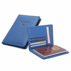 Northix Nosilec za potni list iz PU usnja, modre barve 