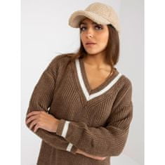 RUE PARIS Ženski pulover z V-izrezom RUE PARIS rjava LC-SW-8023.55P_389904 Univerzalni