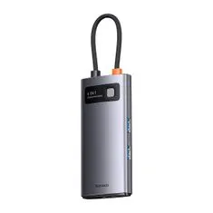 BASEUS Metal Gleam USB-C HUB adapter 3x USB 3.2 / RJ45, siva