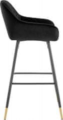 Danish Style Barski stol Bradley, žamet, črn