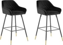 Danish Style Barski stol Bradley, žamet, črn
