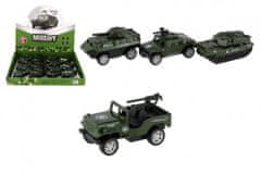Teddies Mini vojaški avto kovinski/plasten 7-8cm zložljiv 4 vrste