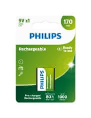 Philips Baterija 9VB1A17/10 za ponovno polnjenje 9V 170 mAh 1 kos