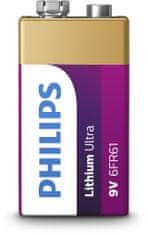Philips Baterija 6FR61LB1A/10 Lithium Ultra 9V 1 kos