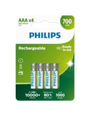 Philips Baterija R03B4A70/10 za ponovno polnjenje AAA 700 mAh 4 kosi