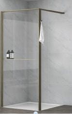 Armal Tuš fiksna stena WALK IN 100x200 cm, alu profil imitacija hrast temni, prozorno steklo, prečni nosilec 