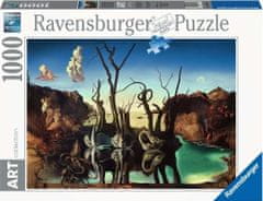 Ravensburger Puzzle Umetniška zbirka: Labodi, ki odsevajo v vodi kot sloni 1000 kosov