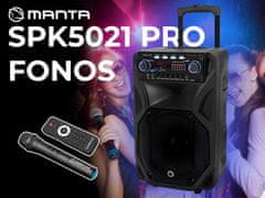 Manta SPK5021 PRO FONOS prenosni KARAOKE zvočnik, Bluetooth, TWS, črn