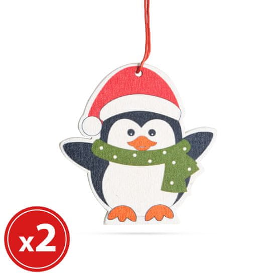 Family Christmas Lesena dekoracija za novoletno jelko pingvin 2 kosa