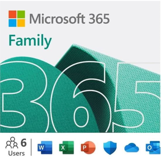 Microsoft 365 Family slovenska naročnina 1 leto za 6 uporabnikov, 1TB v oblaku, Premium Office aplikacije, PC/Mac/iOS/Android, ESD (6GQ-01949)