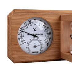 Topsauna Leseni termometer za savno 3 v 1 z higrometrom in peščeno uro - rdeča cedra