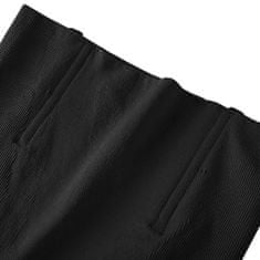 Northix Kratke hlače z visokim pasom - črne - XL/XXL 