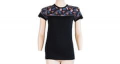 Sensor Ženska kratka majica MERINO IMPRESS black/floral - M