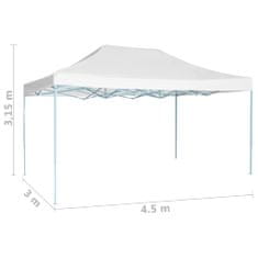 Greatstore Zložljiv vrtni šotor 3x4,5 m bel