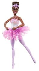 Mattel Barbie Osvetljena čarobna balerina z rožnatim krilom HLC26