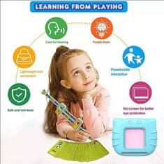 Netscroll Didaktična igrača za učenje angleščine preko poslušanja in ponavljanja, učenje angleščine skozi igro preko kartic in audio izgovorjave, vstavite kartico, poslušajte in ponovite, modra, LearnEnglish