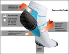 Northix Uniseks kompresijske nogavice za gležnje – S/M – modre 