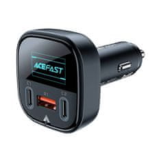 AceFast Avtomobilski polnilec Acefast B5, 101 W, 2x USB-C + USB, OLED (črn)
