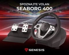 Genesis Seaborg 400 igralni volan, USB, PS4/PS3/PC/Nintendo/Xbox One/Xbox 360