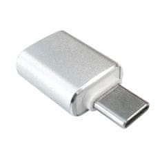 Northix Adapter USB-A v USB-C, 3 cm - srebrn 