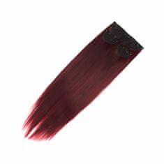 Vipbejba Sintetični clip-on lasni podaljški na 3 zavese, ravni, vinsko rdeči F38