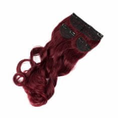 Vipbejba Sintetični clip-on lasni podaljški na 3 zavese, skodrani, vinsko rdeči F38