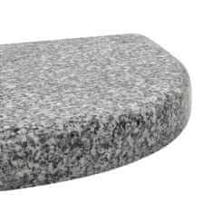 Greatstore Podstavek za senčnik granit 10 kg zaobljen sive barve