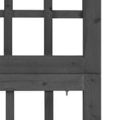 Greatstore 5-delni paravan/mreža iz lesa jelke črne barve 201,5x180 cm