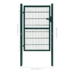 Greatstore 2D Vrata za Ograjo (Enojna) Zelene Barve 106 x 190 cm