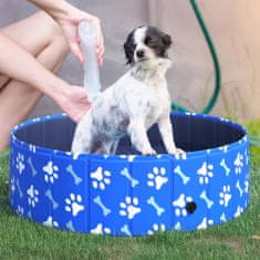 PAWHUT trda plastika nedrseč majhen bazen za pse 35 kg za vrt ali notranjo uporabo, modra
φ 1 0 0 x 3 0 c m