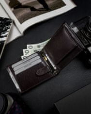 Rovicky Moška usnjena denarnica z varnostjo RFID Velence črna univerzalna