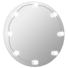 shumee Stensko ogledalo brez okvirja z LED lučkami okroglo steklo