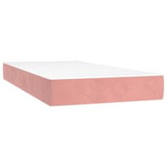 Greatstore Box spring postelja z vzmetnico roza 200x200 cm žamet