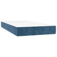 Greatstore Box spring postelja z vzmetnico temno modra 200x200 cm žamet