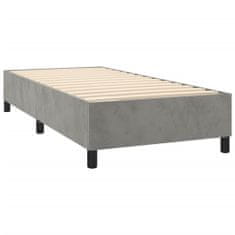 Greatstore Box spring postelja z vzmetnico svetlo siva 80x200 cm žamet