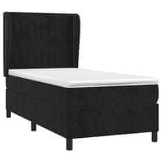 Greatstore Box spring postelja z vzmetnico črna 80x200 cm žamet