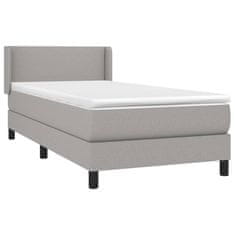 Greatstore Box spring postelja z vzmetnico svetlo siva 80x200 cm blago
