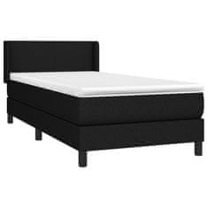 Greatstore Box spring postelja z vzmetnico črna 80x200 cm blago