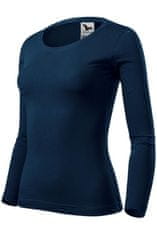 Malfini Ženska majica z dolgimi rokavi, temno modra, S